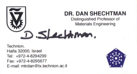 2011	Dan Shechtman